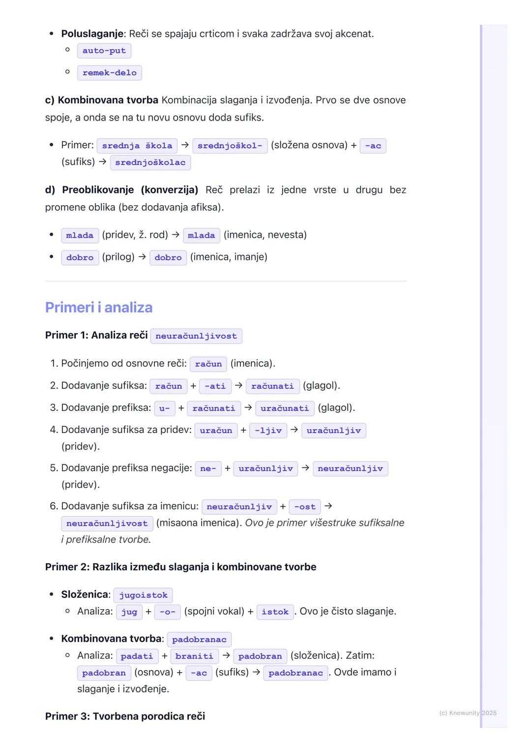 # Morfologija (Oblici reči i
Tvorba reči)

Uvod u morfologiju

Morfologija je deo gramatike koji proučava oblike reči i procese njihove
tvor