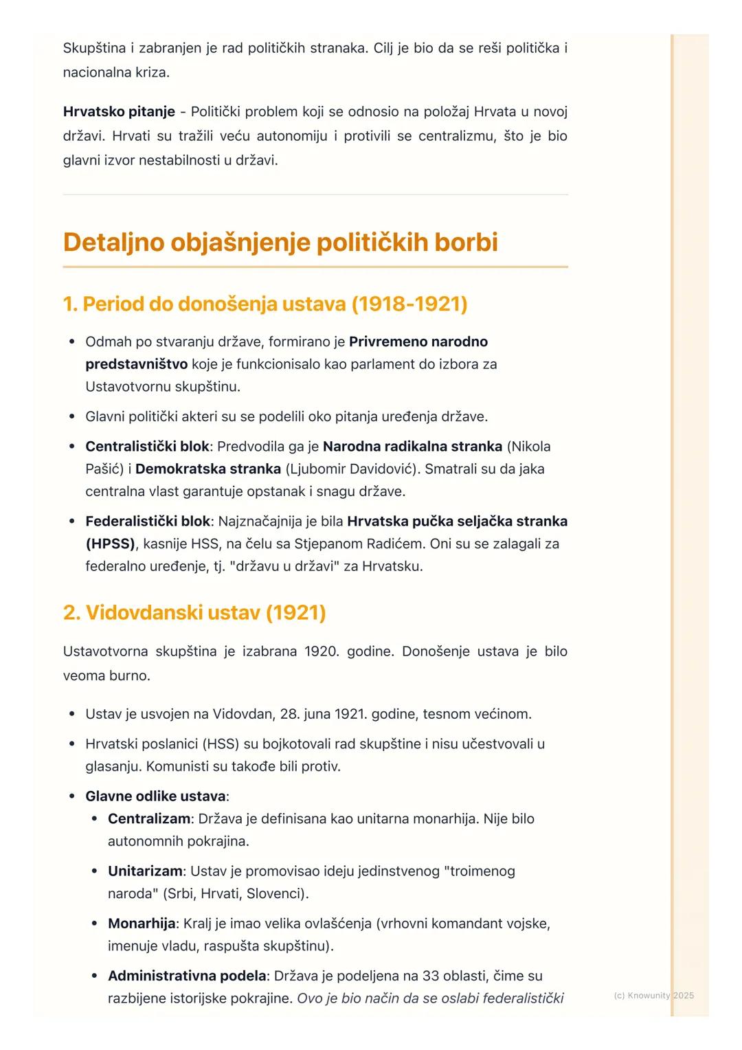 # Unutrašnja politika i
nacionalno pitanje

Uvod u unutrašnju politiku Kraljevine
Jugoslavije

Nakon Prvog svetskog rata, stvorena je Kralje