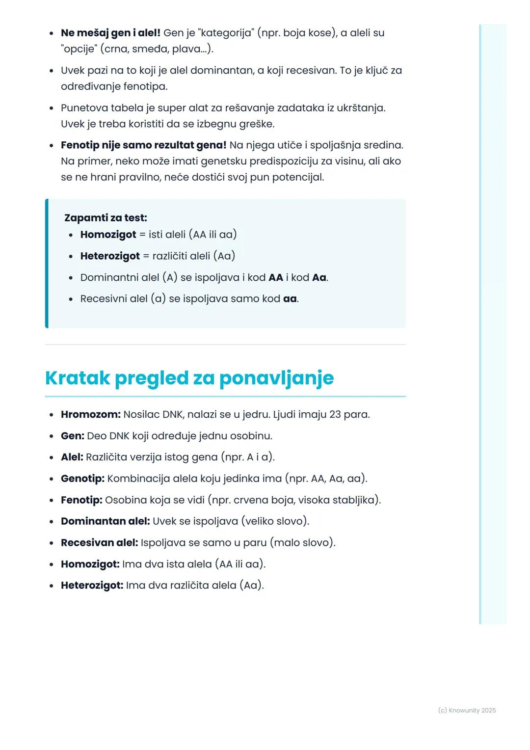 # Osnovni pojmovi genetike

## Uvod u osnovne pojmove genetike

Genetika je nauka o nasleđivanju i promenljivosti (varijabilnosti)
osobina k