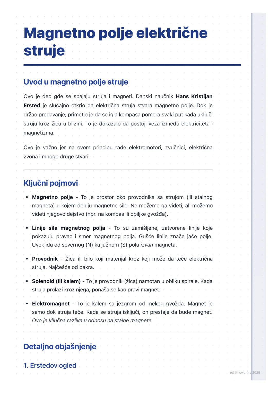 # Magnetno polje električne
struje

Uvod u magnetno polje struje

Ovo je deo gde se spajaju struja i magneti. Danski naučnik Hans Kristijan
