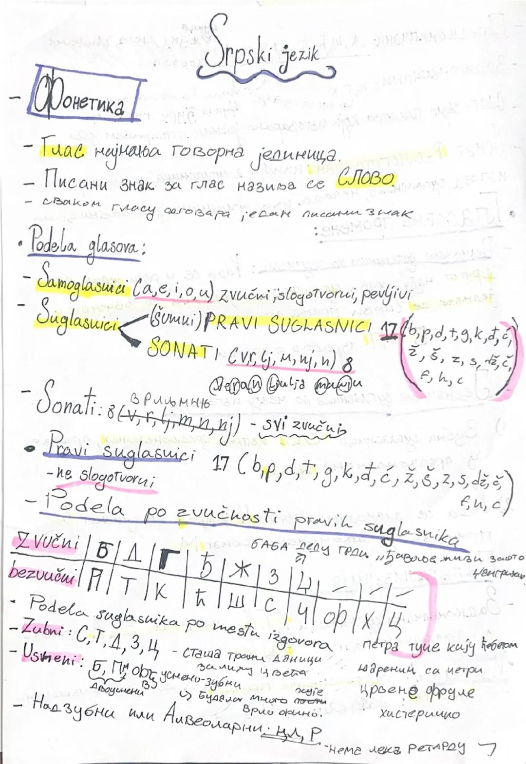 - Srpski jezik

- Фонетика

- Глас најмања говорна јединица.
- Писани знак за глас назива се СЛОВО
- сваком гласу договара један писани знак