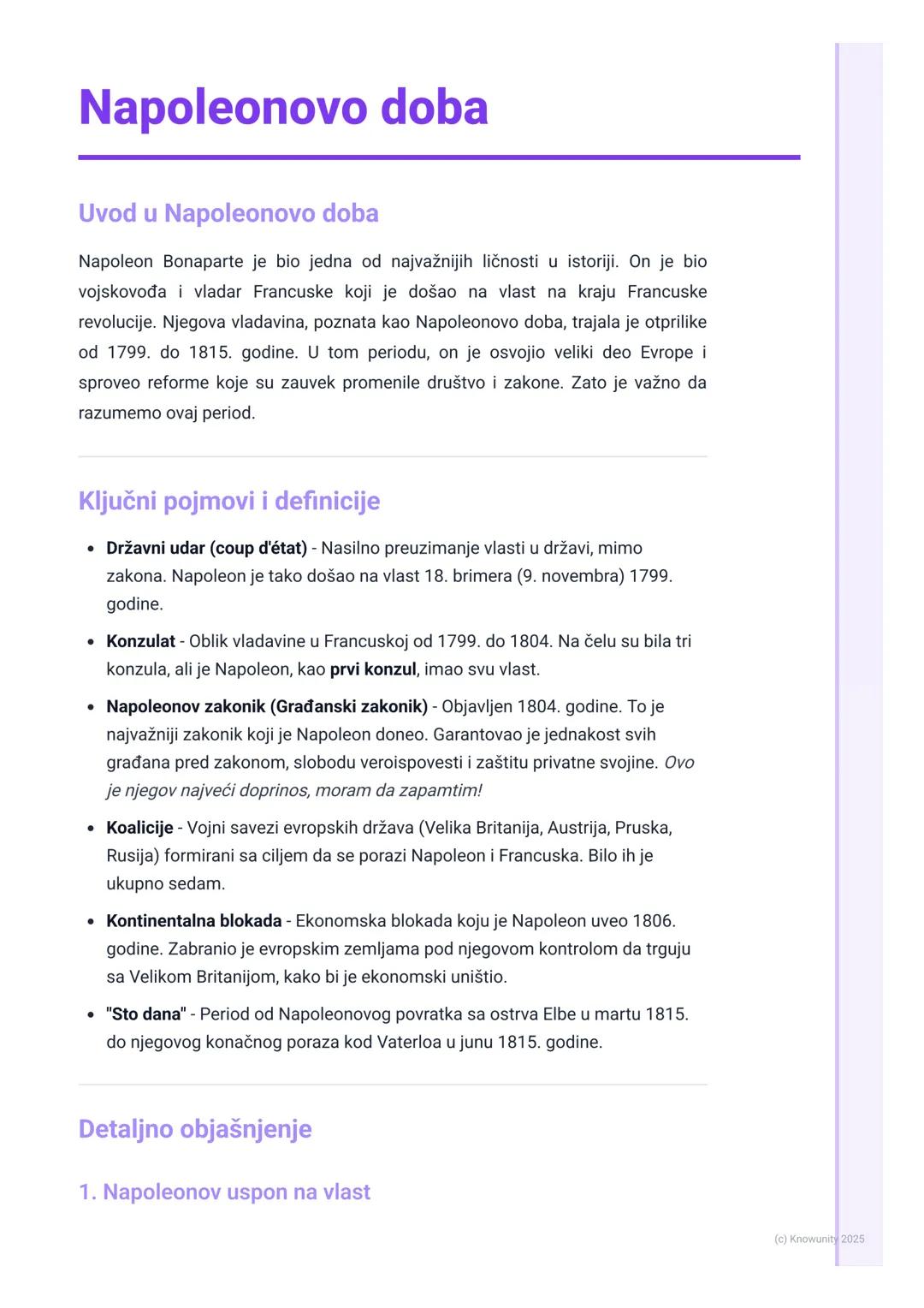 # Napoleonovo doba

Uvod u Napoleonovo doba

Napoleon Bonaparte je bio jedna od najvažnijih ličnosti u istoriji. On je bio
vojskovođa i vlad