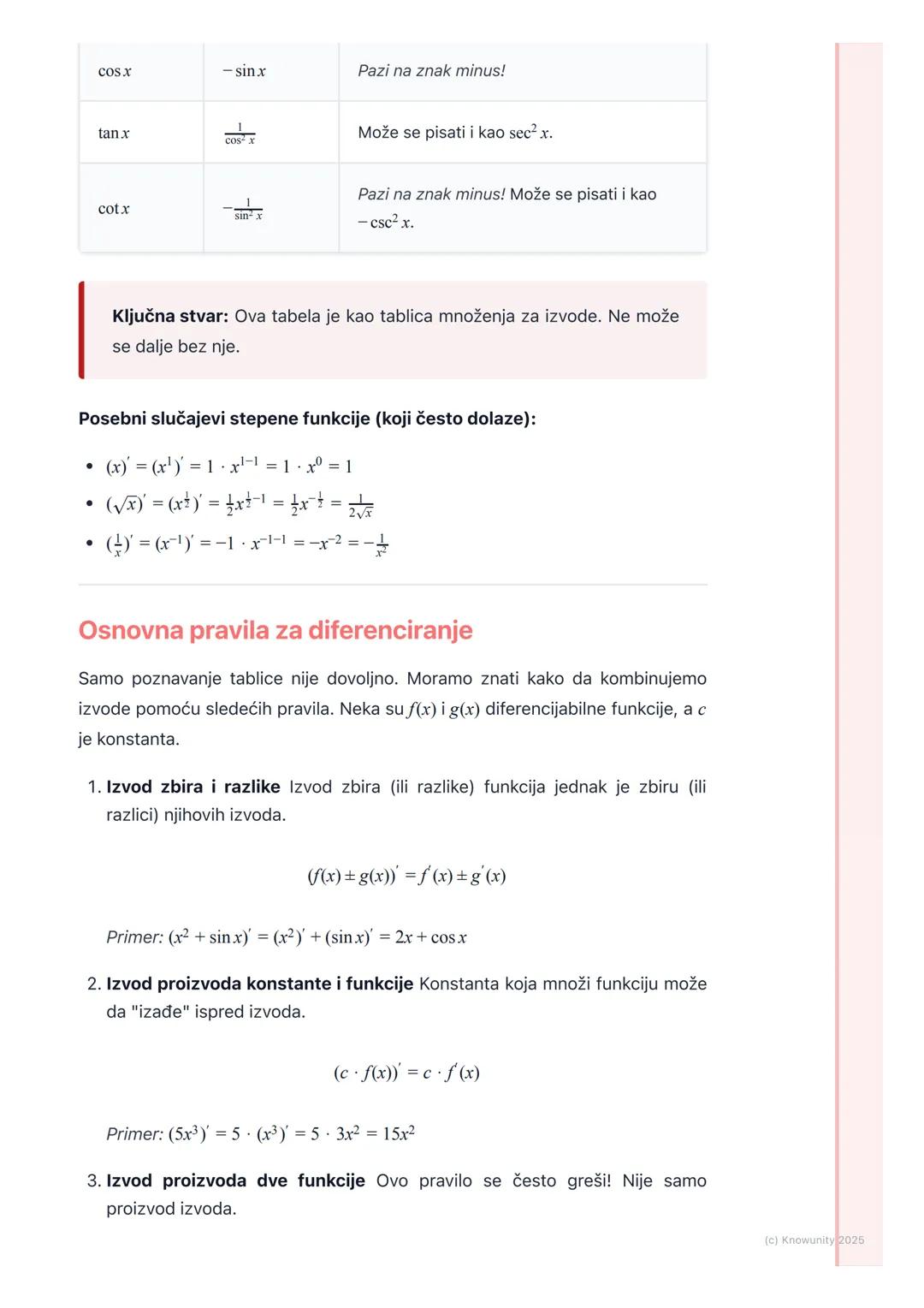 # Izvodi elementarnih funkcija

## Uvod u izvode elementarnih funkcija

Izvodi su jedan od fundamentalnih koncepata u diferencijalnom računu
