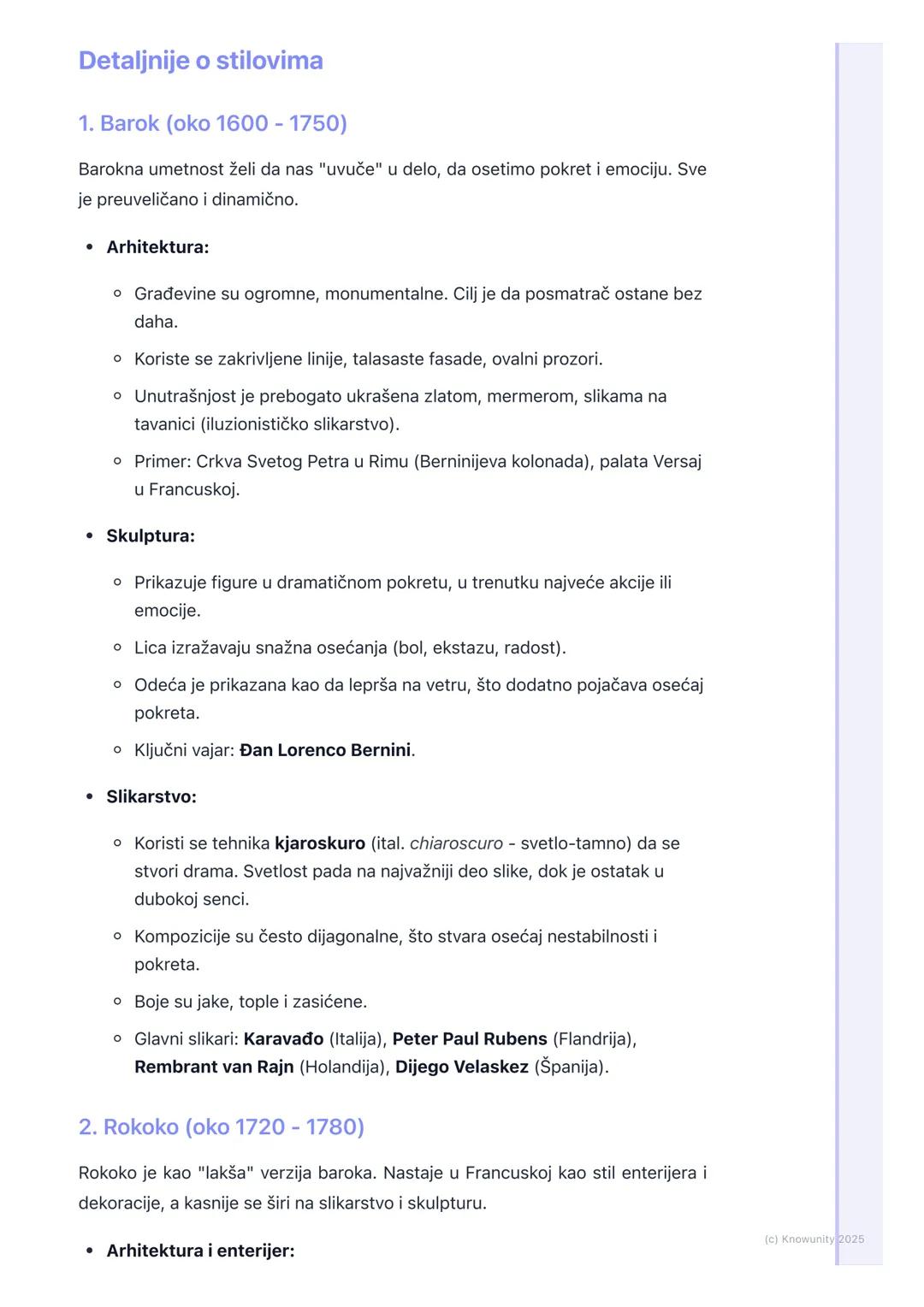 # Barok i Rokoko

Uvod u barok i rokoko

Barok je umetnički pravac koji se javlja posle renesanse, otprilike od 1600. do
1750. godine. Nasta