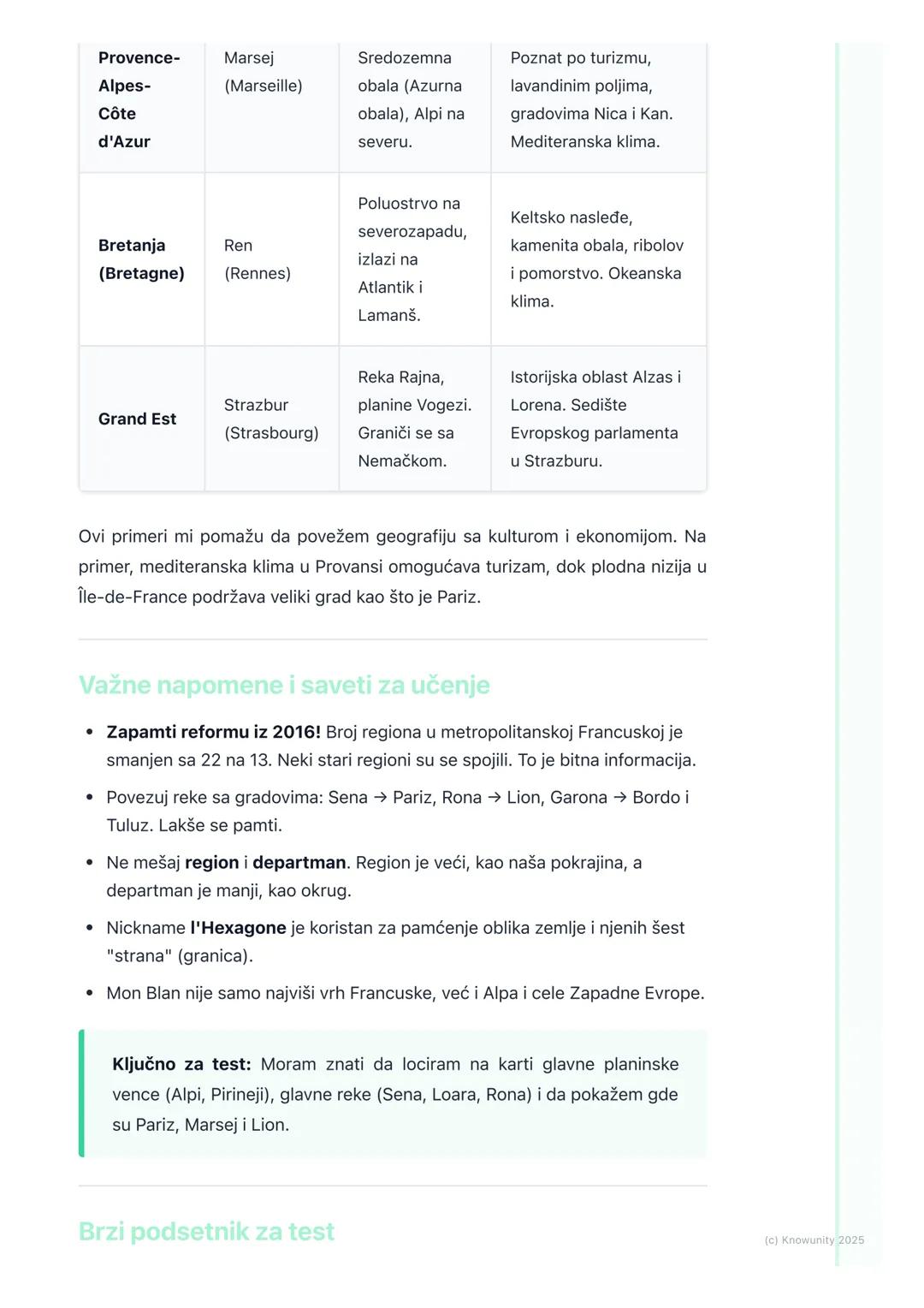 # Geografija i regioni Francuske

Uvod i opšte karakteristike.

Francuska se nalazi u Zapadnoj Evropi i jedna je od najvećih i najvažnijih
z