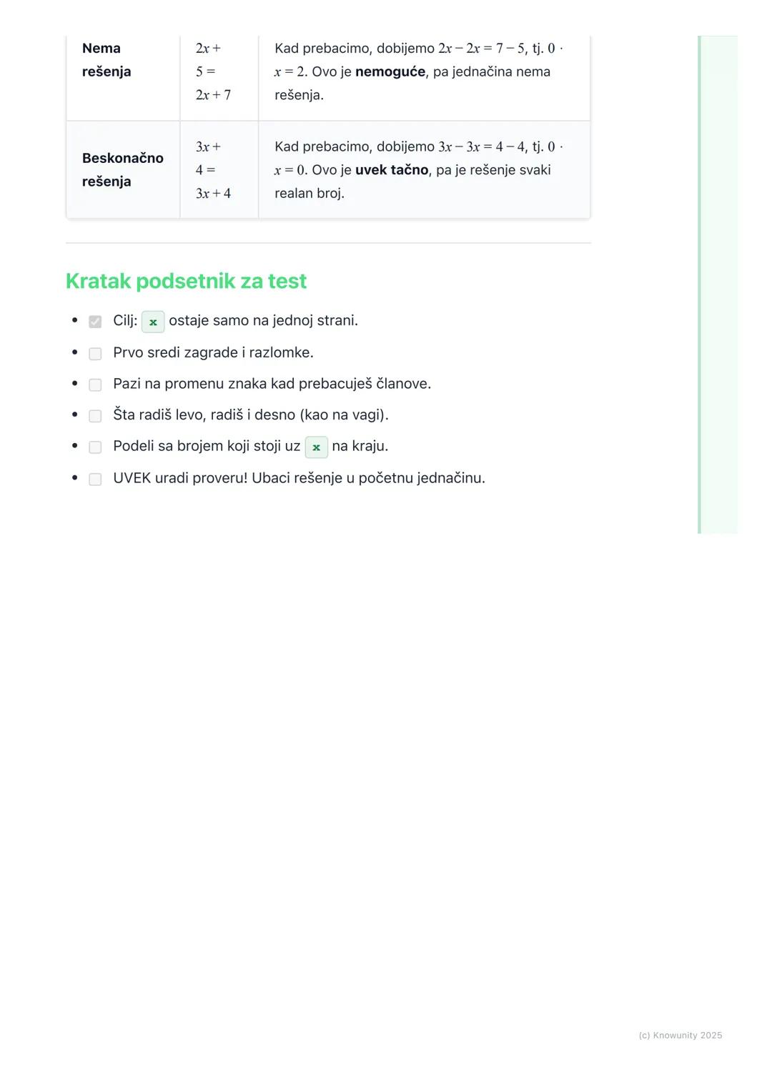 # Pojam i rešavanje linearne
jednačine

Šta je linearna jednačina?

Linearna jednačina je kao vaga koja je u ravnoteži. Na obe strane vage i