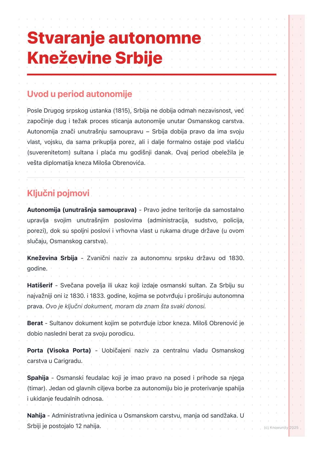 Kako je stvorena autonomna Kneževina Srbija