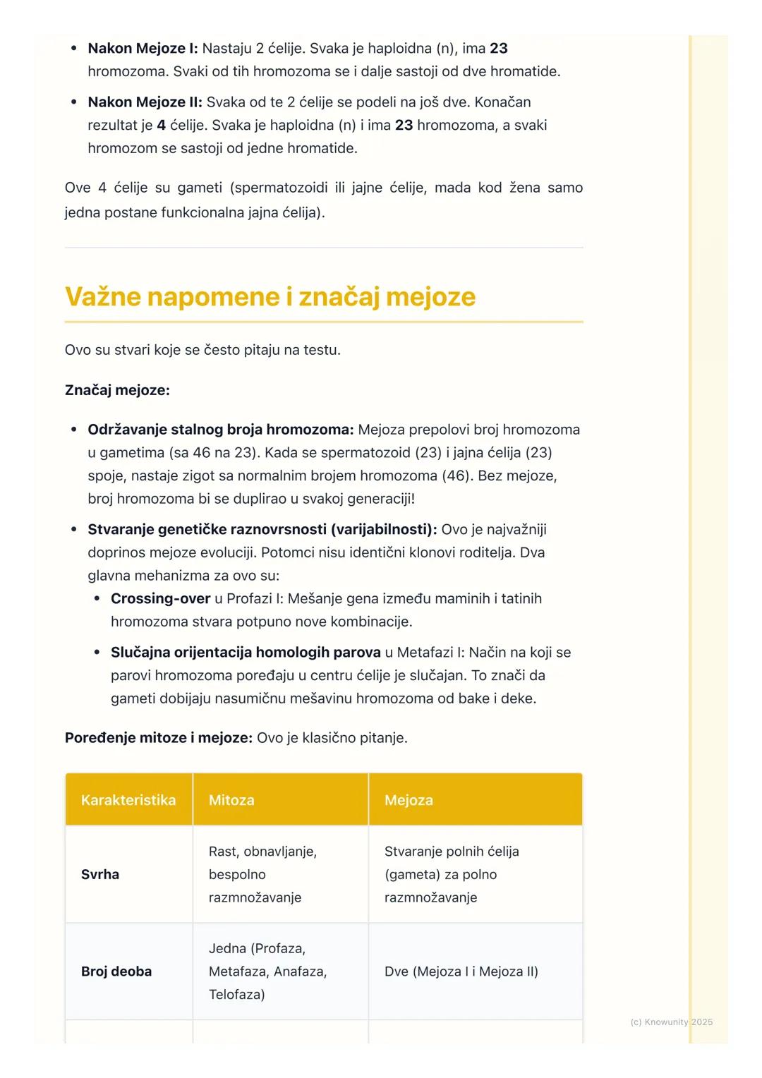 # Mejoza i značaj za polno
razmnožavanje

Uvod u mejozu

Mejoza je poseban tip ćelijske deobe koji se dešava samo u polnim žlezdama
(jajnici