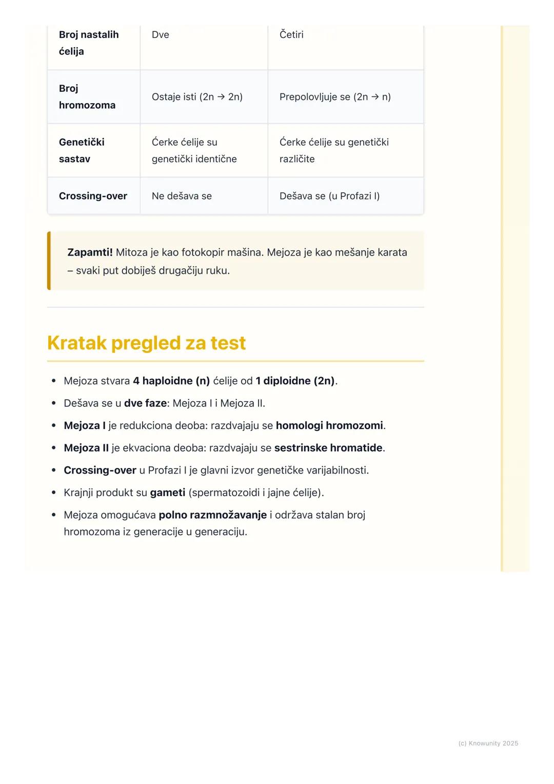 # Mejoza i značaj za polno
razmnožavanje

Uvod u mejozu

Mejoza je poseban tip ćelijske deobe koji se dešava samo u polnim žlezdama
(jajnici
