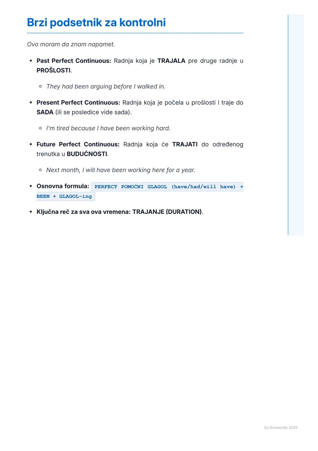 # Složena vremena i njihova
upotreba

Uvod u složena vremena

Ovo su vremena koja kombinuju "perfect" i "continuous" aspekte. Zovu se
još i 