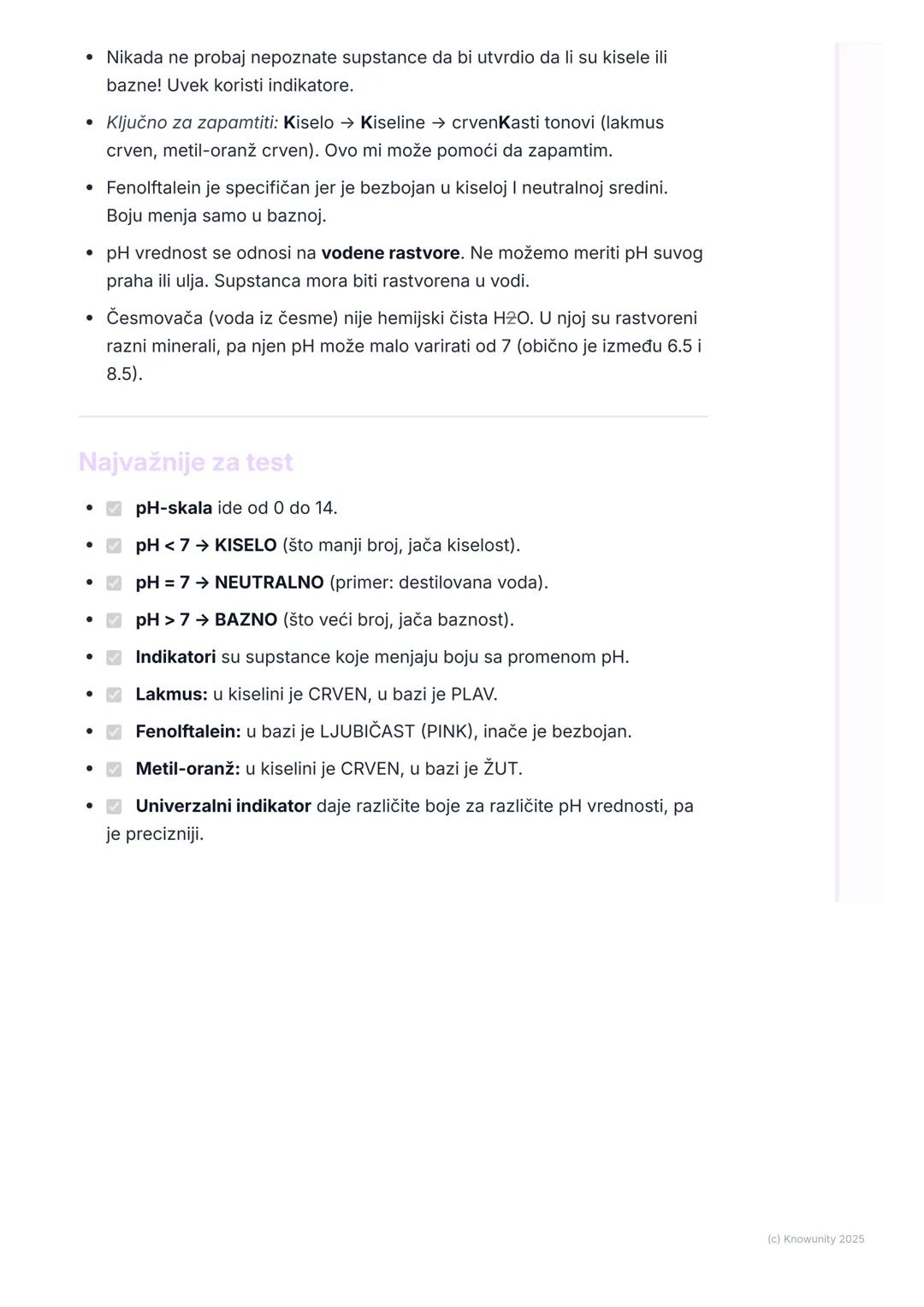 # pH-skala i indikatori

Uvod i značaj

pH-skala je način da izmerimo koliko je neki vodeni rastvor kiseo ili bazan.
Nije dovoljno reći da j