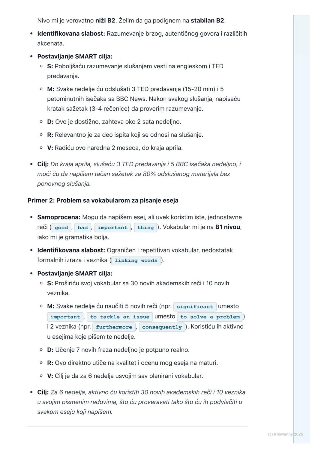 # Samoprocena i postavljanje
ciljeva

Uvod u samoprocenu i postavljanje
ciljeva

Samoprocena je ključna veština za samostalno učenje, pogoto