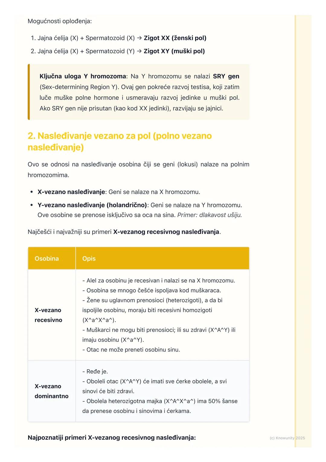 # Nasleđivanje pola i polno
vezane osobine

Uvod u nasleđivanje pola

Određivanje pola je fundamentalni biološki proces. Genetički mehanizmi