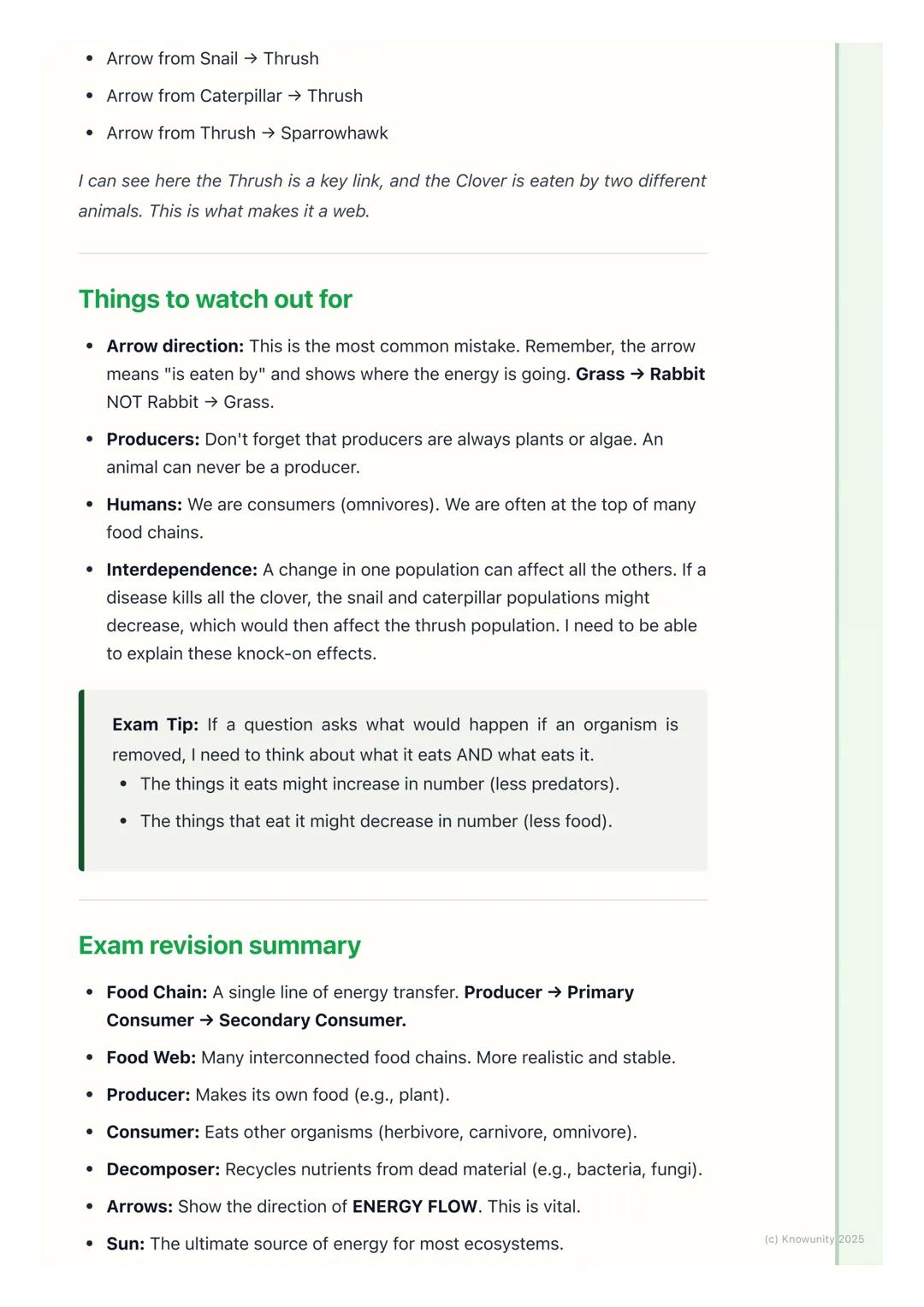 # Food Chains and Food Webs

## What are food chains and food webs?

A food chain shows how energy is passed from one living thing to anothe