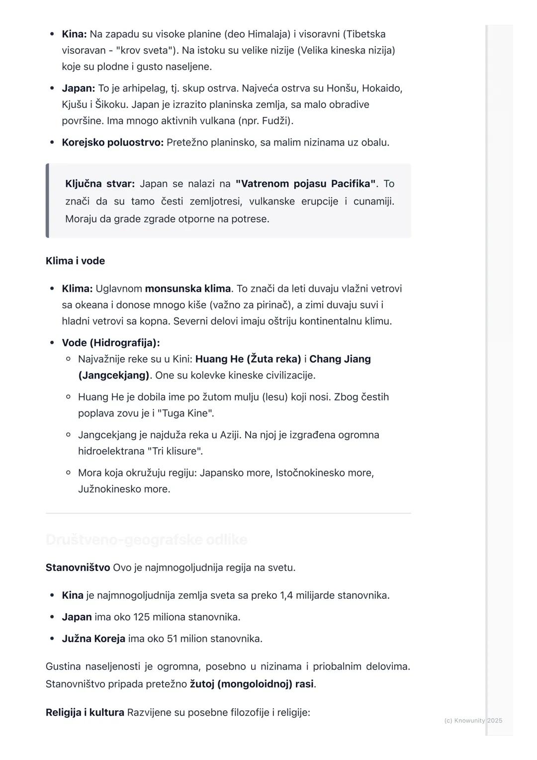 # Istočna Azija (Kina, Japan,
Koreja)

Uvod u Istočnu Aziju

Istočna Azija je jedna od najvažnijih regija sveta. Obuhvata Kinu, Japan,
Sever