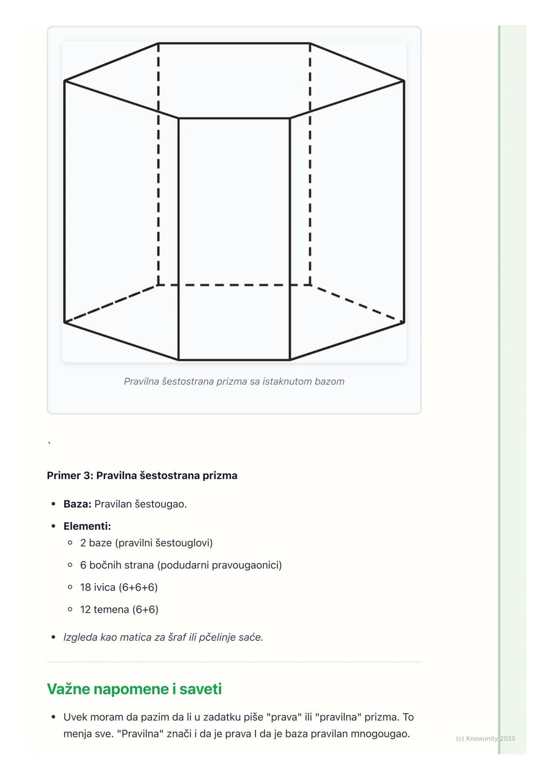 # Prizma

Šta je prizma?

Prizma je geometrijsko telo ograničeno sa dva podudarna i paralelna
mnogougla (koje zovemo baze ili osnove) i para