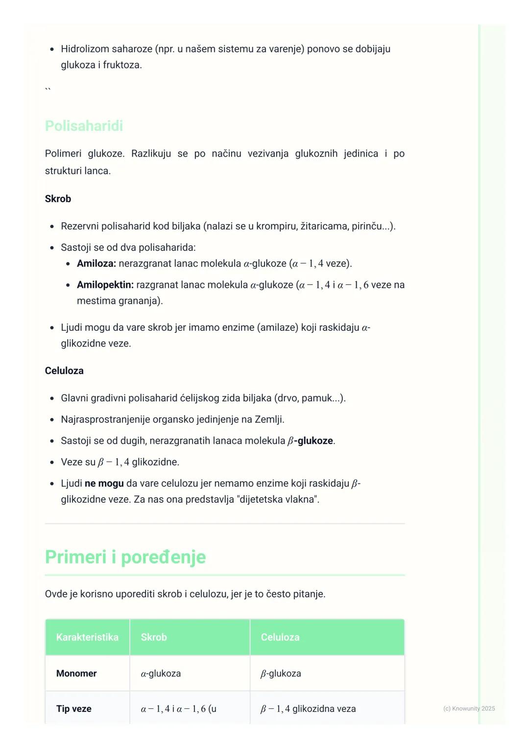 # Ugljeni hidrati (osnovno)

## Uvod i opšte karakteristike

Ugljeni hidrati su jedna od četiri glavne klase biološki važnih organskih jedin