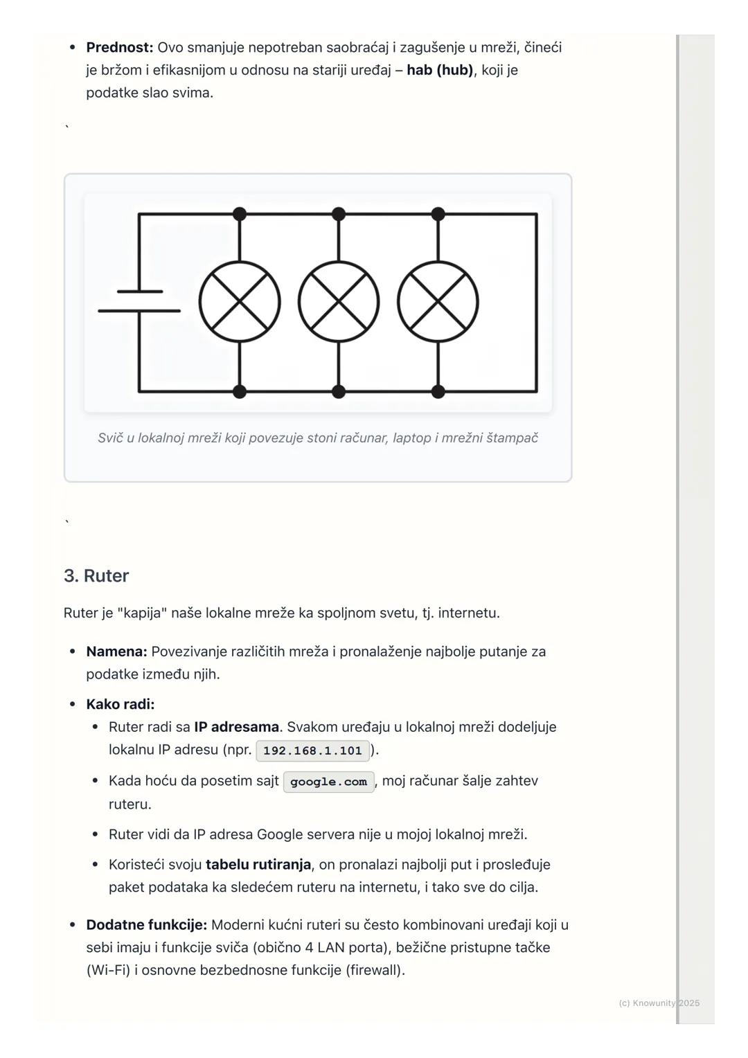 # Mrežna oprema

Uvod u mrežnu opremu

Mrežna oprema su svi fizički uređaji koji omogućavaju računarima i drugim
uređajima da se povežu i ko