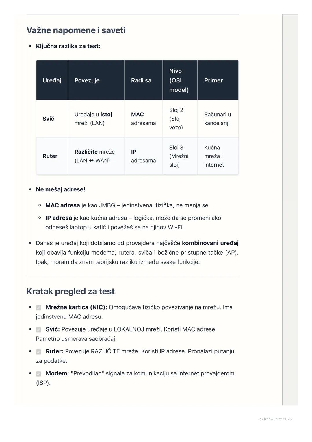 # Mrežna oprema

Uvod u mrežnu opremu

Mrežna oprema su svi fizički uređaji koji omogućavaju računarima i drugim
uređajima da se povežu i ko