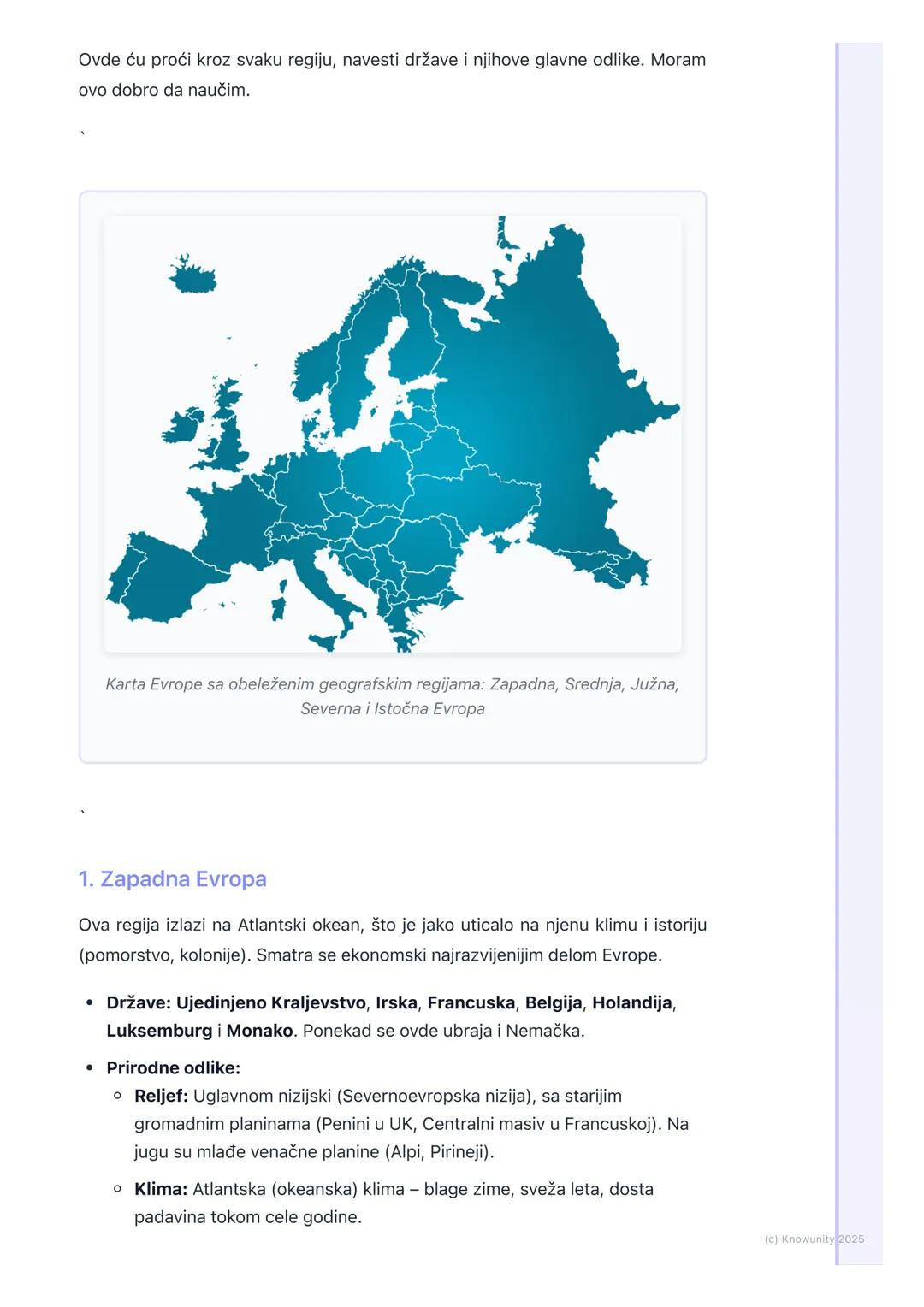 # Regionalna podela Evrope

Uvod u regionalnu podelu Evrope

Evropa je kontinent sa velikom raznolikošću u prirodi, kulturi, istoriji i ekon