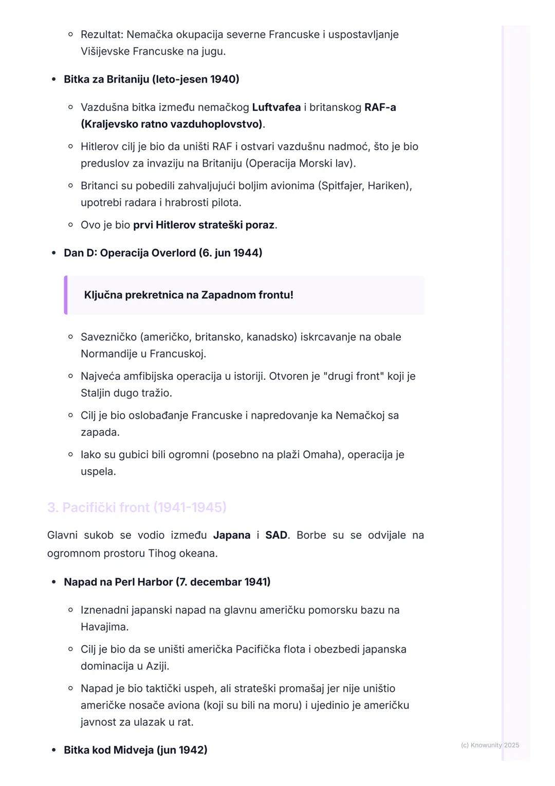 # Glavni frontovi i ključne bitke

Uvodni pregled frontova

Drugi svetski rat je bio globalni sukob, što znači da su se borbe vodile na
više