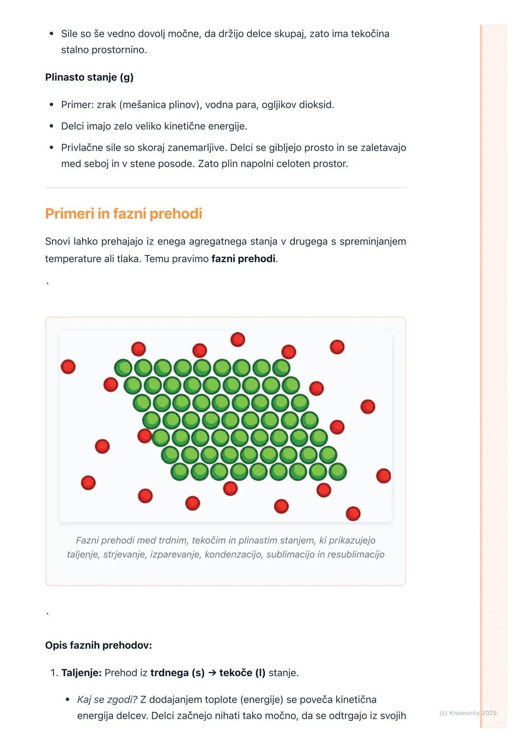 # Agregatna stanja snovi

Uvod v agregatna stanja

Snovi okoli nas se nahajajo v različnih oblikah oziroma stanjih. To so agregatna
stanja. 