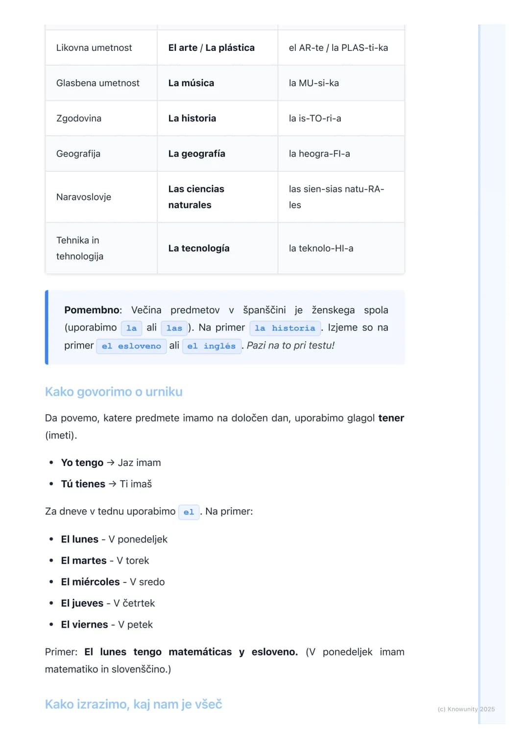 # Šolski predmeti

Uvod v šolske predmete

To poglavje je o šolskih predmetih v španščini. Naučili se bomo, kako se
imenujejo naši predmeti,