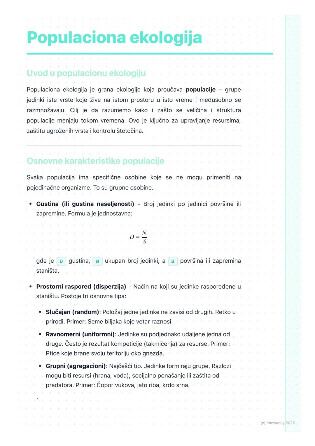 # Populaciona ekologija

Uvod u populacionu ekologiju

Populaciona ekologija je grana ekologije koja proučava populacije grupe
jedinki iste 