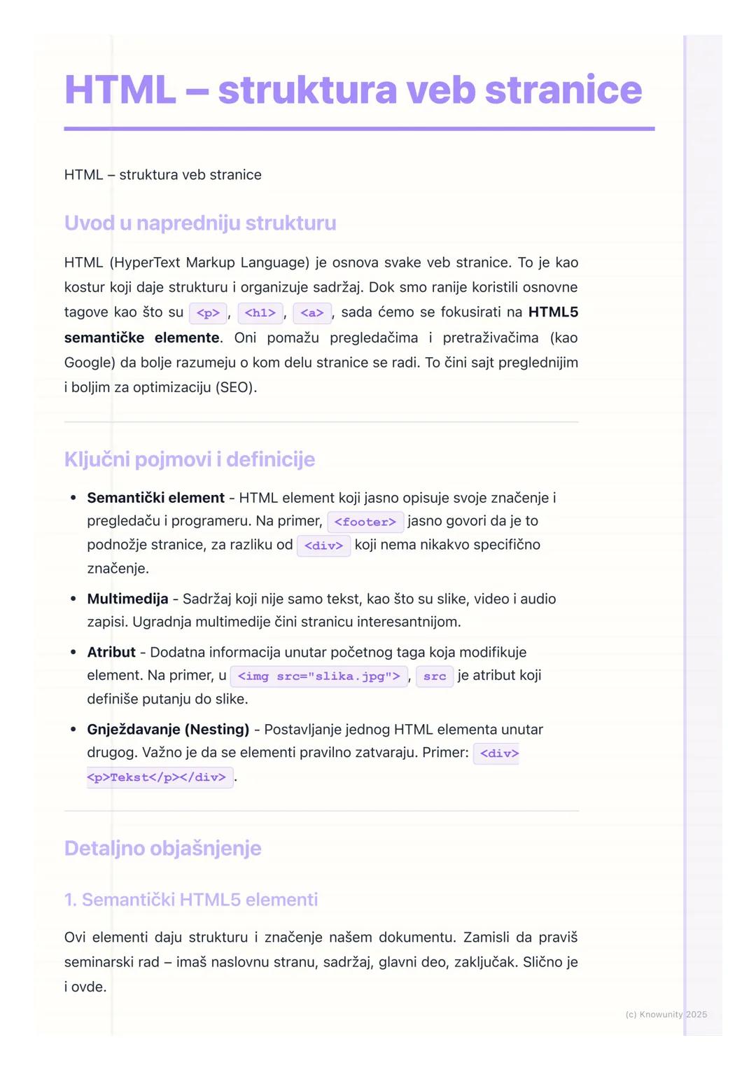 HTML – struktura veb stranice