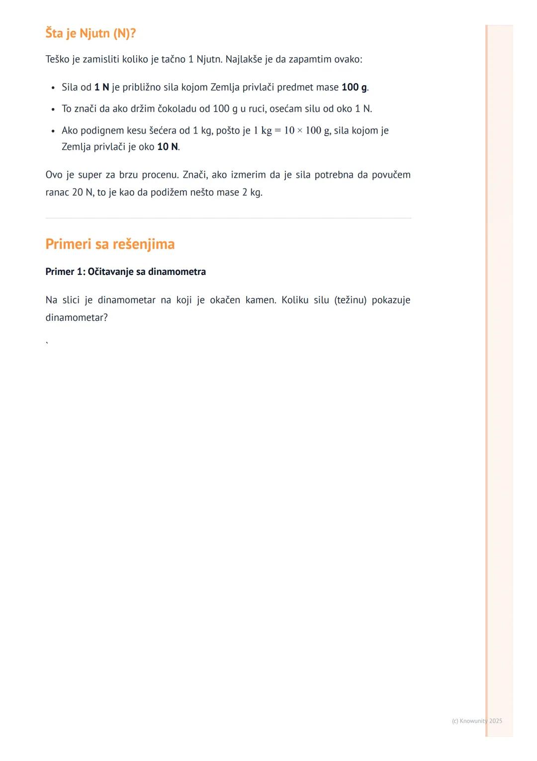 # Merenje sile

Uvod u merenje sile

Sile su svuda oko nas. Kada guramo vrata, šutiramo loptu ili podižemo ranac, mi
primenjujemo silu. Ali 