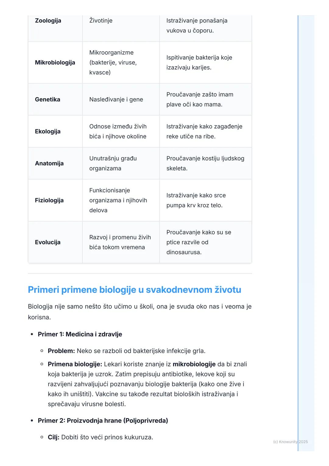 # Šta je biologija?

Uvod u biologiju

Biologija je prirodna nauka koja proučava život i žive organizme. Ime potiče
od dve grčke reči: bios 