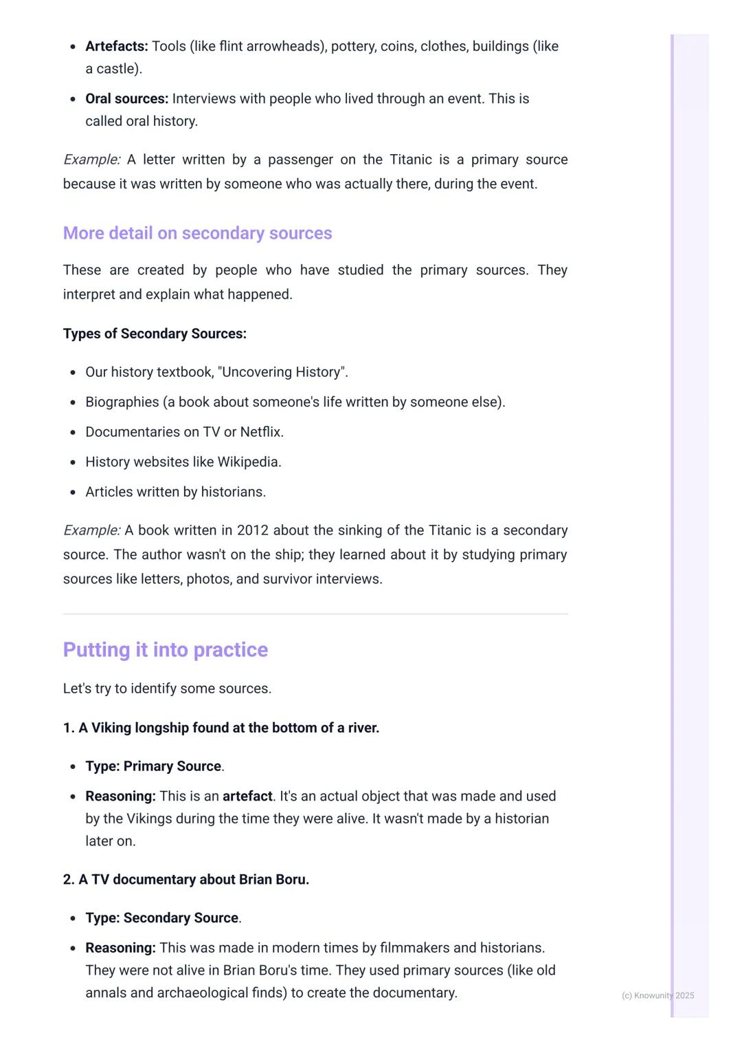 # Sources of History

What are historical sources?

To understand history, we can't just guess what happened. Historians act like
detectives
