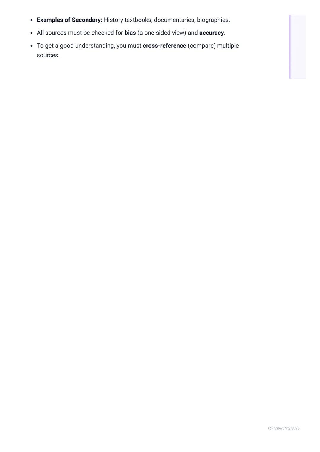 # Sources of History

What are historical sources?

To understand history, we can't just guess what happened. Historians act like
detectives