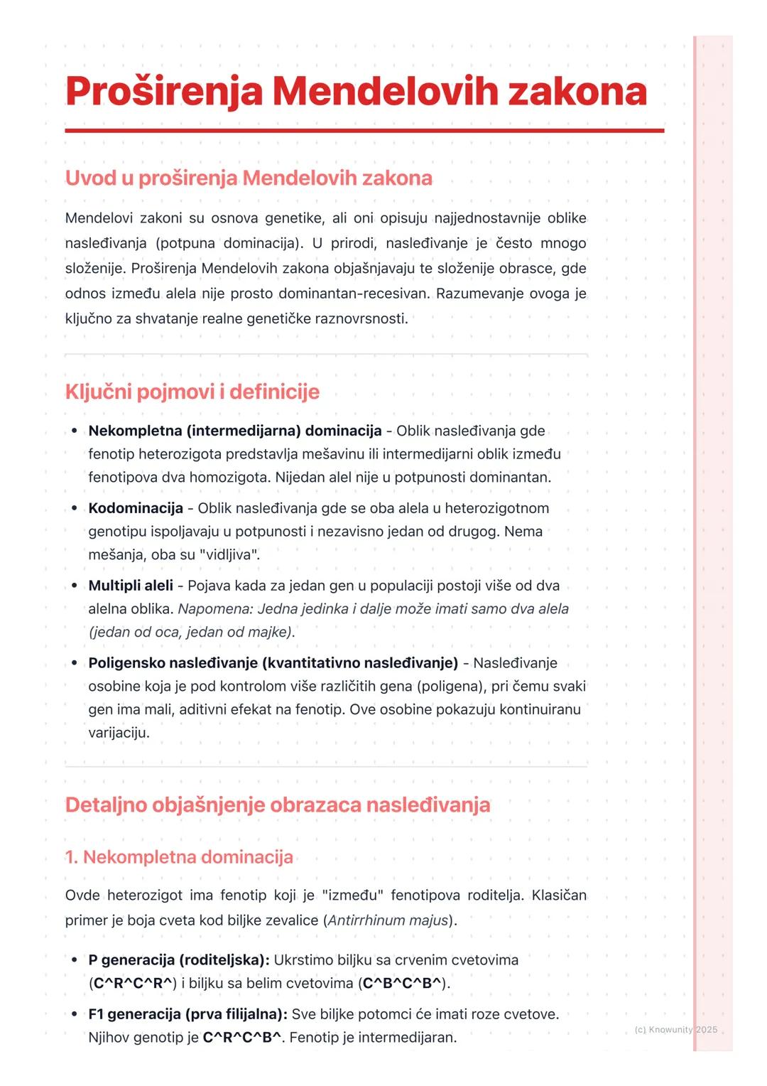 Proširenja Mendelovih zakona