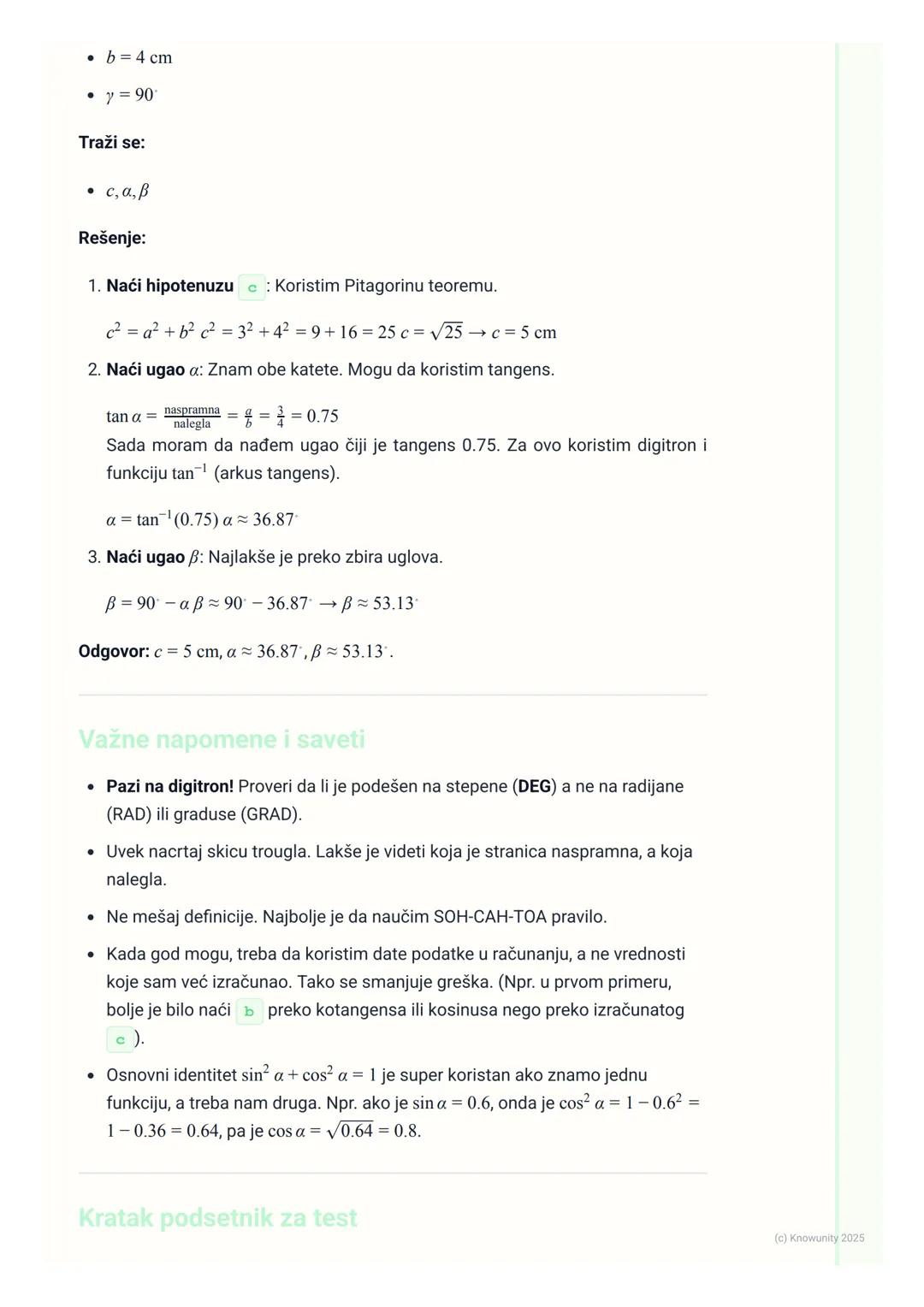 # Trigonometrija pravouglog
trougla

Uvod u trigonometriju pravouglog trougla

Trigonometrija je deo matematike koji proučava odnose između 