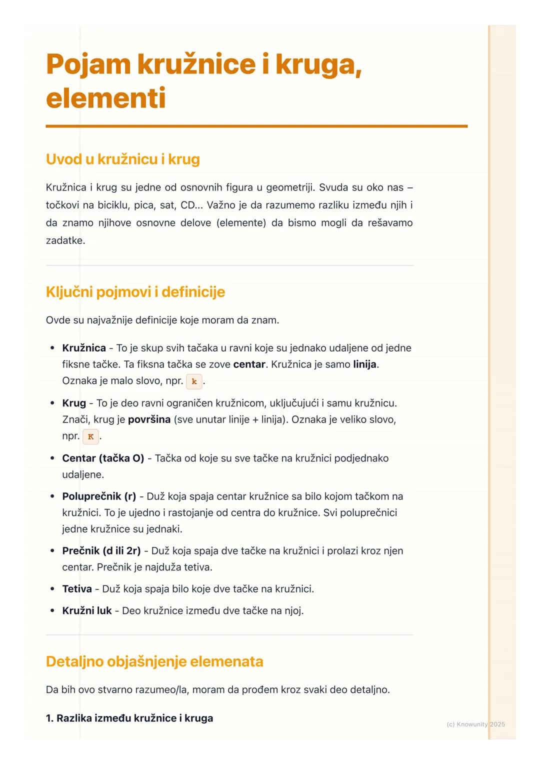 # Pojam kružnice i kruga, elementi

Uvod u kružnicu i krug

Kružnica i krug su jedne od osnovnih figura u geometriji. Svuda su oko nas -
toč