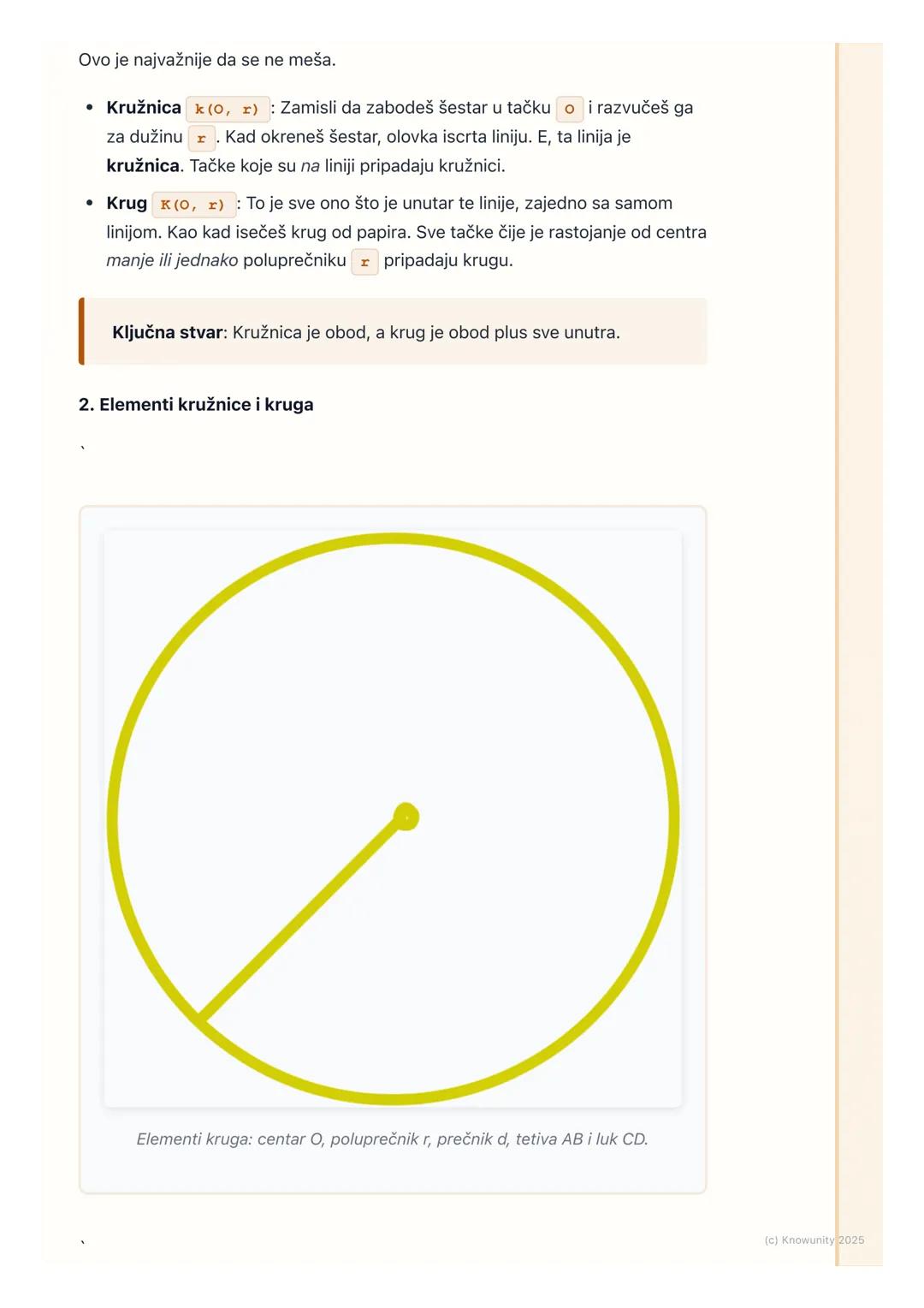 # Pojam kružnice i kruga, elementi

Uvod u kružnicu i krug

Kružnica i krug su jedne od osnovnih figura u geometriji. Svuda su oko nas -
toč
