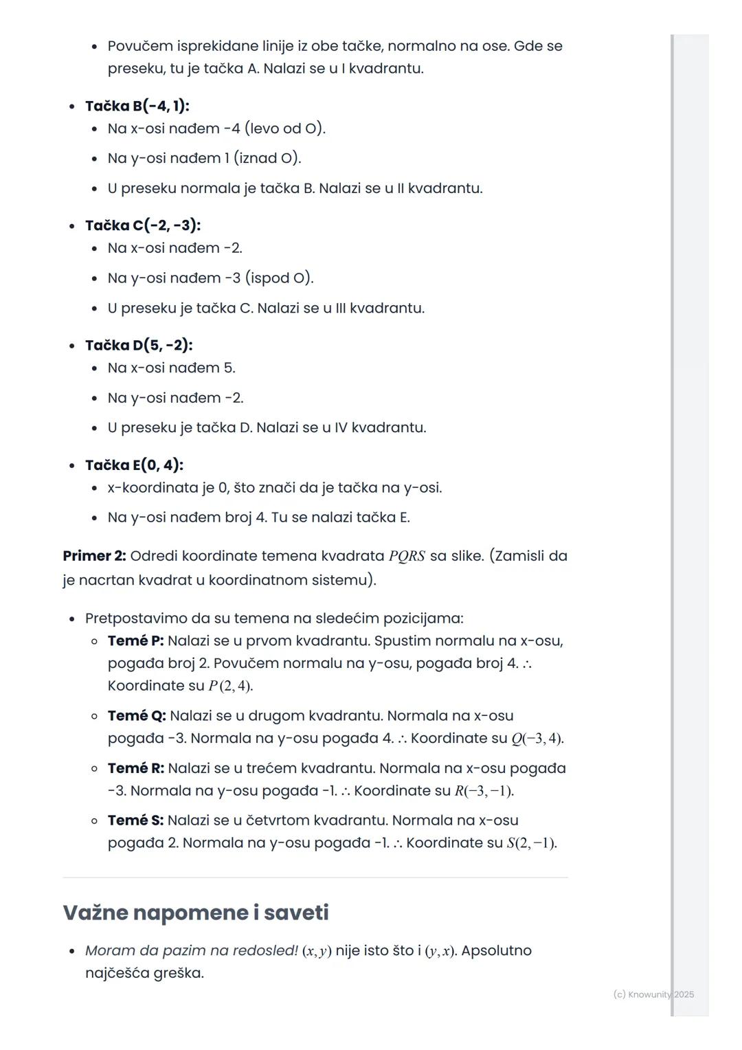 # Koordinatni sistem u ravni

Uvod u koordinatni sistem

Koordinatni sistem nam pomaže da tačno odredimo položaj bilo koje
tačke u ravni. To