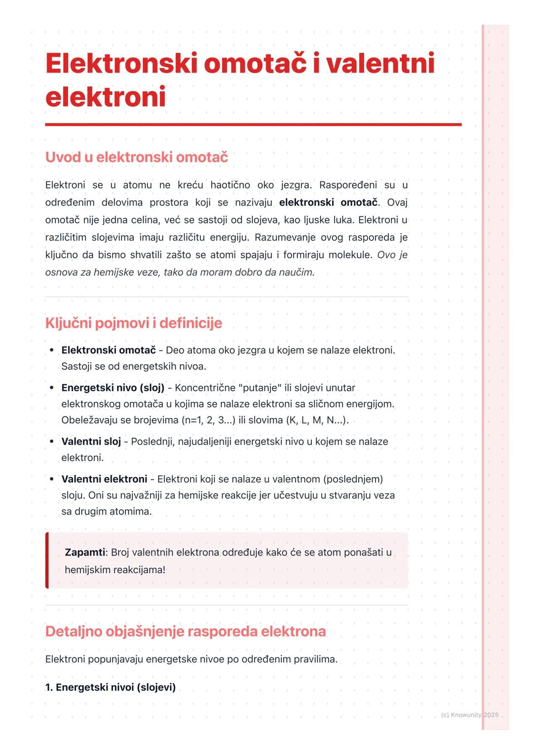 Elektronski omotač i valentni elektroni