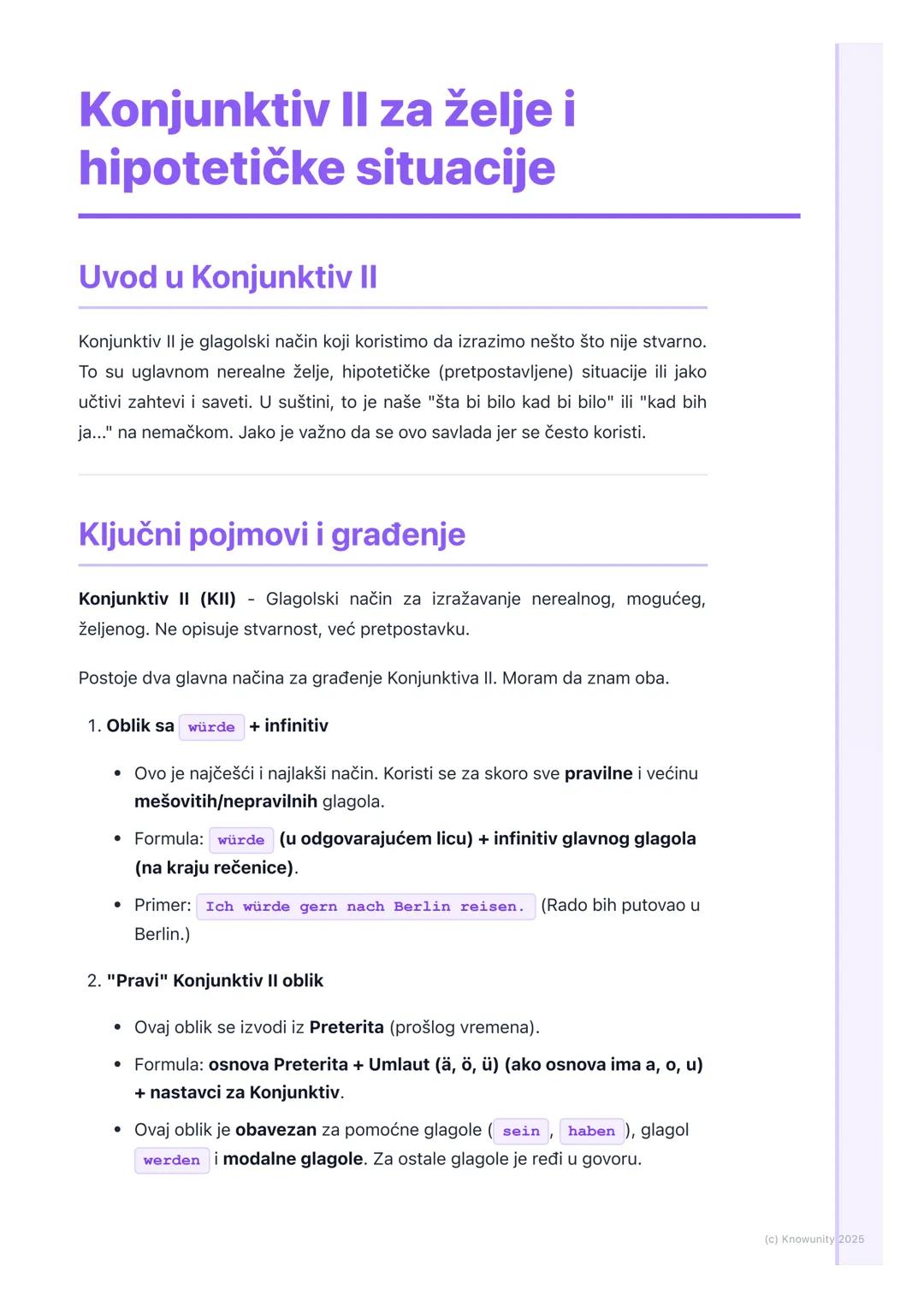 # Konjunktiv II za želje i
hipotetičke situacije

Uvod u Konjunktiv II

Konjunktiv II je glagolski način koji koristimo da izrazimo nešto št
