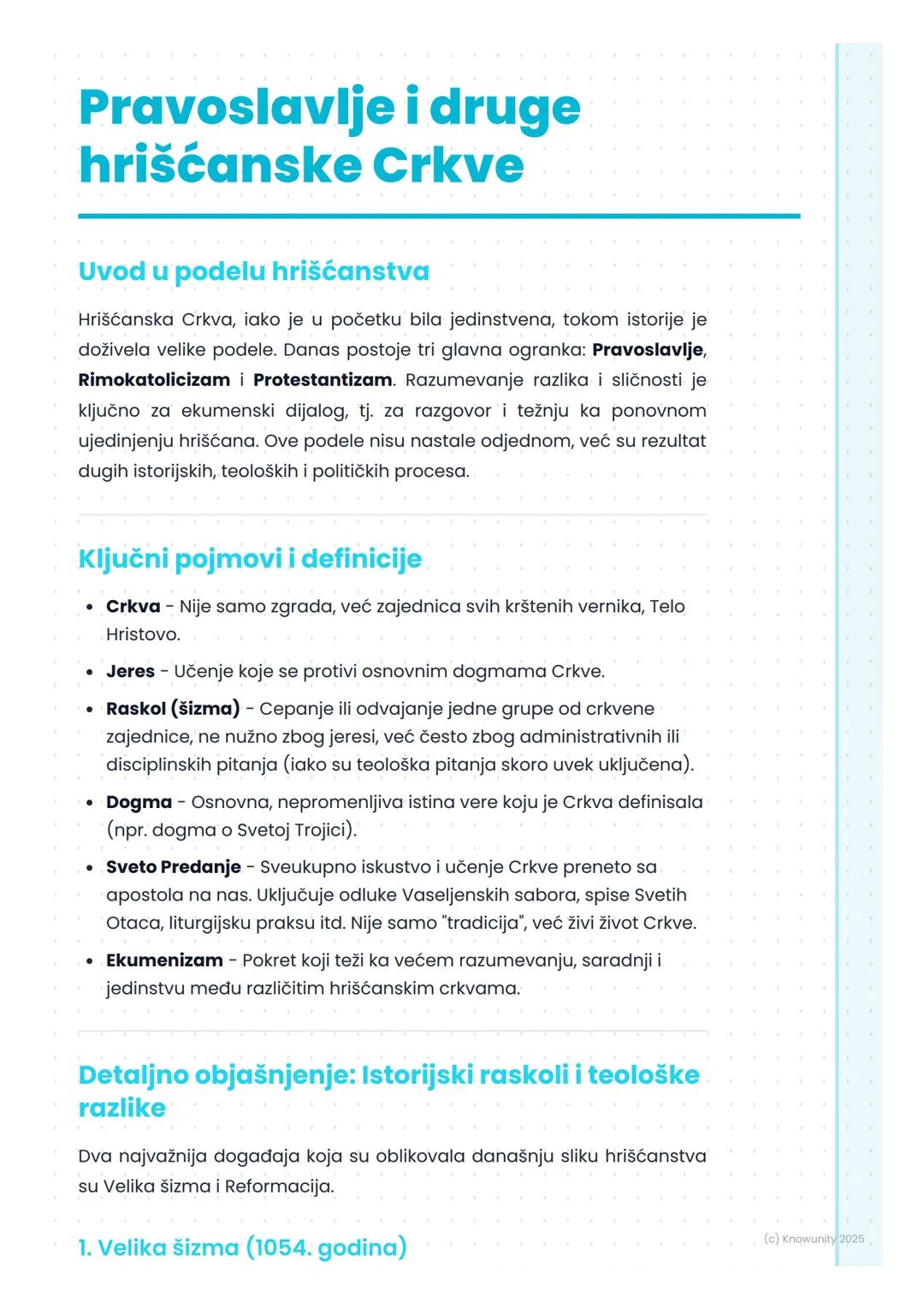 # Pravoslavlje i druge
hrišćanske Crkve

Uvod u podelu hrišćanstva

Hrišćanska Crkva, iako je u početku bila jedinstvena, tokom istorije je
