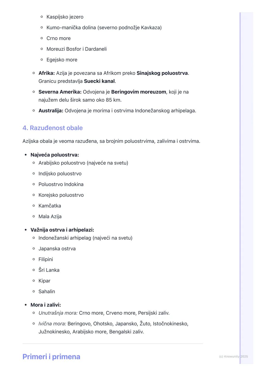 # Geografski položaj, granice i
veličina Azije

Geografski položaj, granice i veličina Azije

Azija je najveći i najnaseljeniji kontinent na