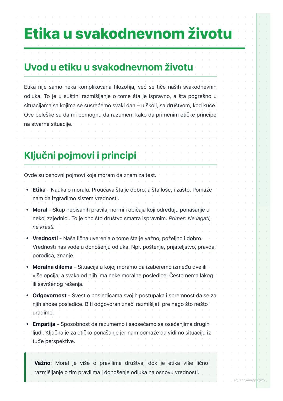 # Etika u svakodnevnom životu

## Uvod u etiku u svakodnevnom životu

Etika nije samo neka komplikovana filozofija, već se tiče naših svakod