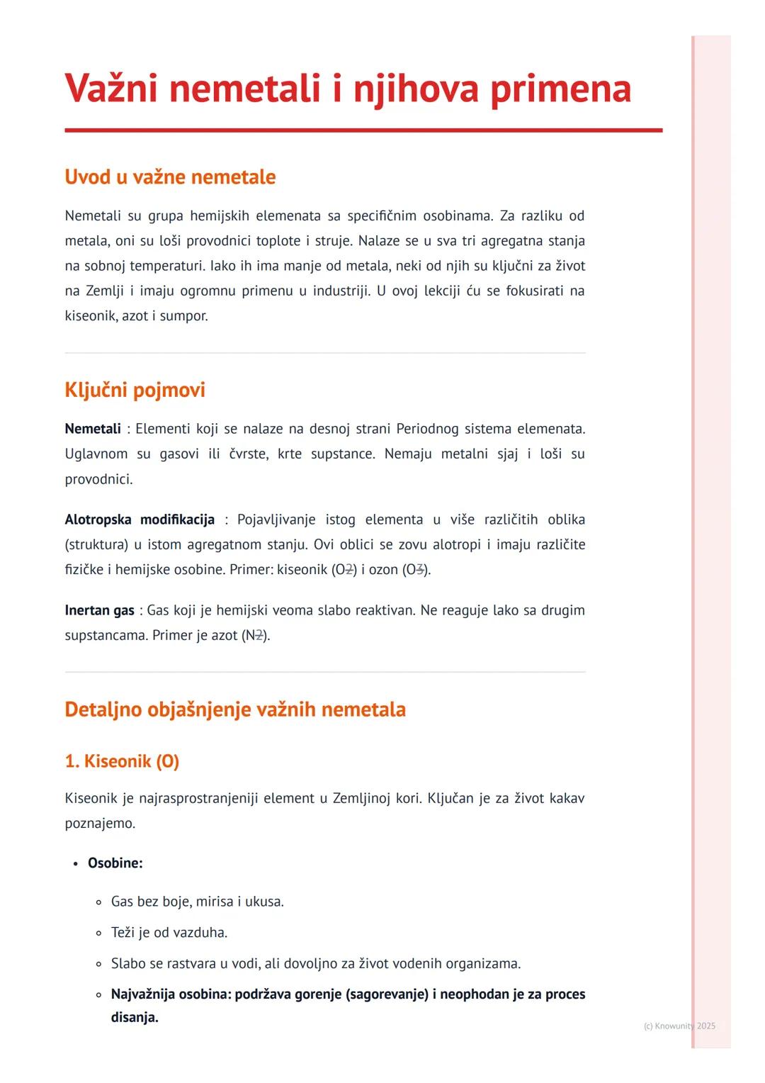 Važni nemetali i njihova primena