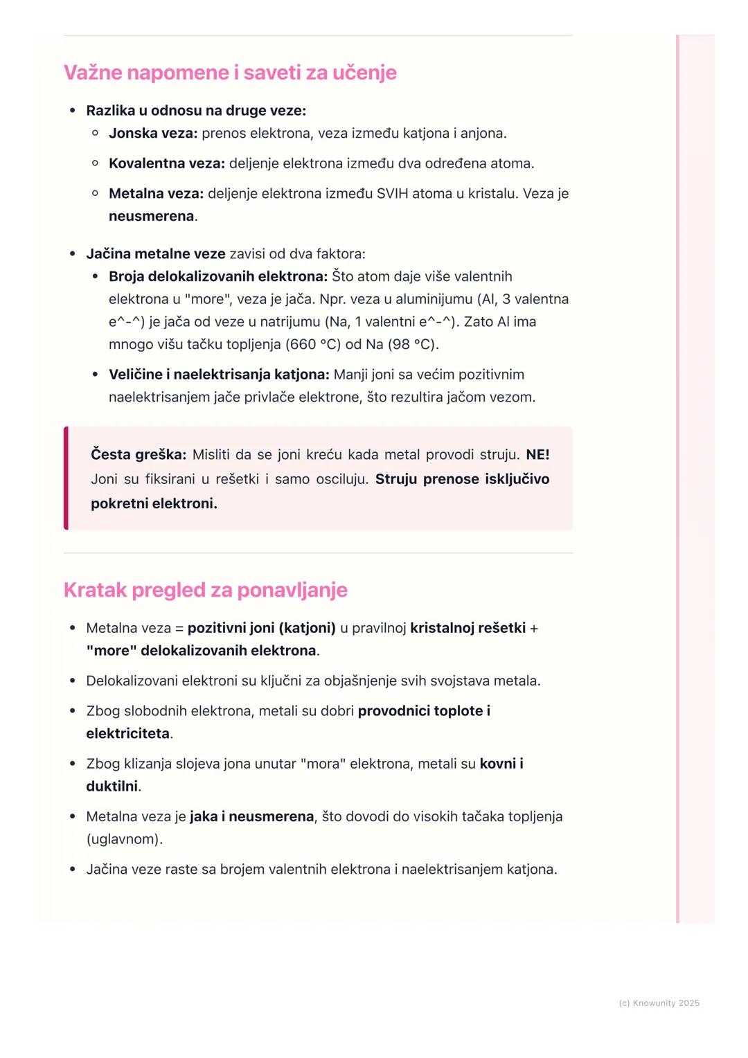 # Metalna veza

Uvod u metalnu vezu

Metali imaju posebna svojstva koja ih razlikuju od drugih supstanci - provode
struju i toplotu, sijaju 