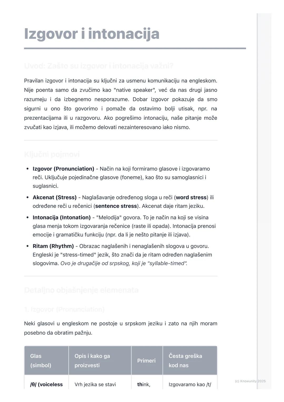 # Izgovor i intonacija

Uvod: Zašto su izgovor i intonacija važni?

Pravilan izgovor i intonacija su ključni za usmenu komunikaciju na engle