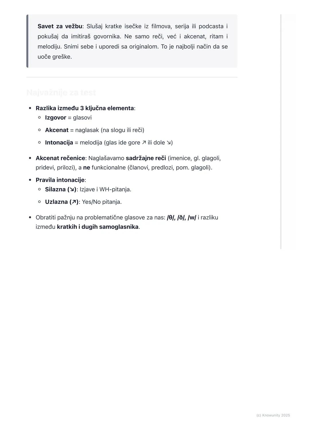 # Izgovor i intonacija

Uvod: Zašto su izgovor i intonacija važni?

Pravilan izgovor i intonacija su ključni za usmenu komunikaciju na engle