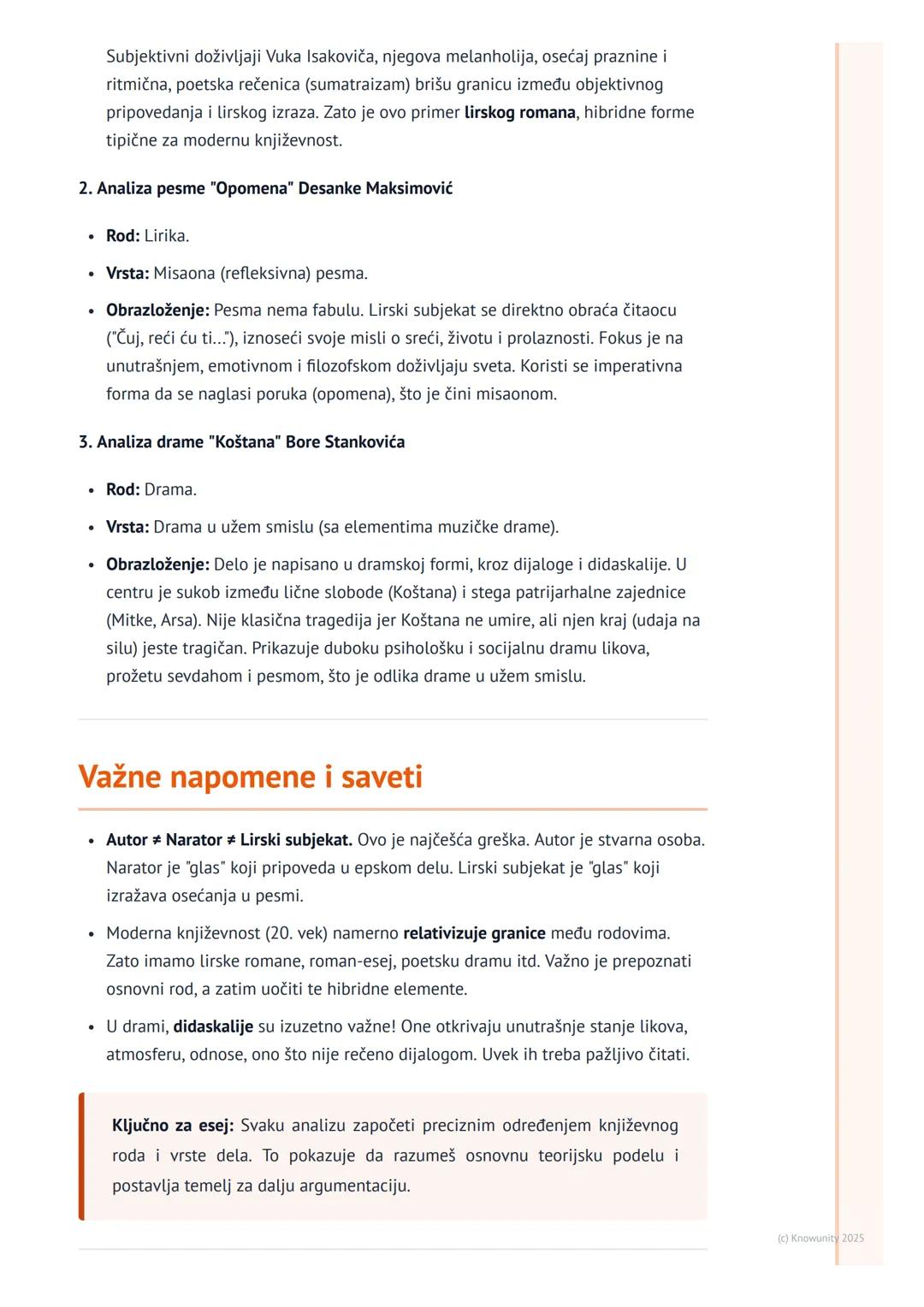 # Književni rodovi i vrste
(produbljeno)

Uvodni pregled književnih rodova

Osnovna podela književnosti na rodove potiče još od Aristotela i