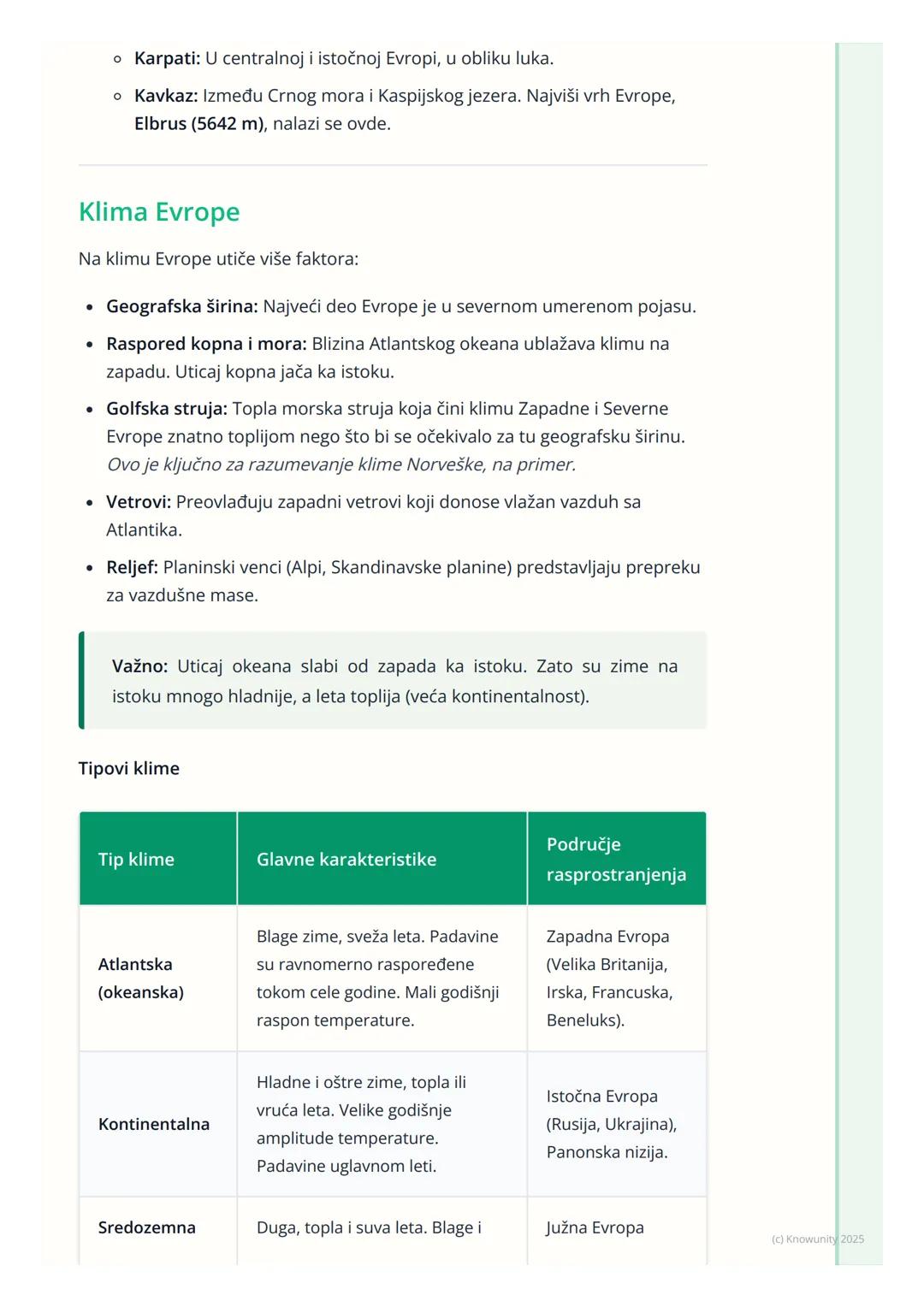# Prirodne odlike Evrope

Uvodne napomene o Evropi

Evropa je geografski gledano poluostrvo Azije (zajedno čine Evroaziju). lako je
drugi na
