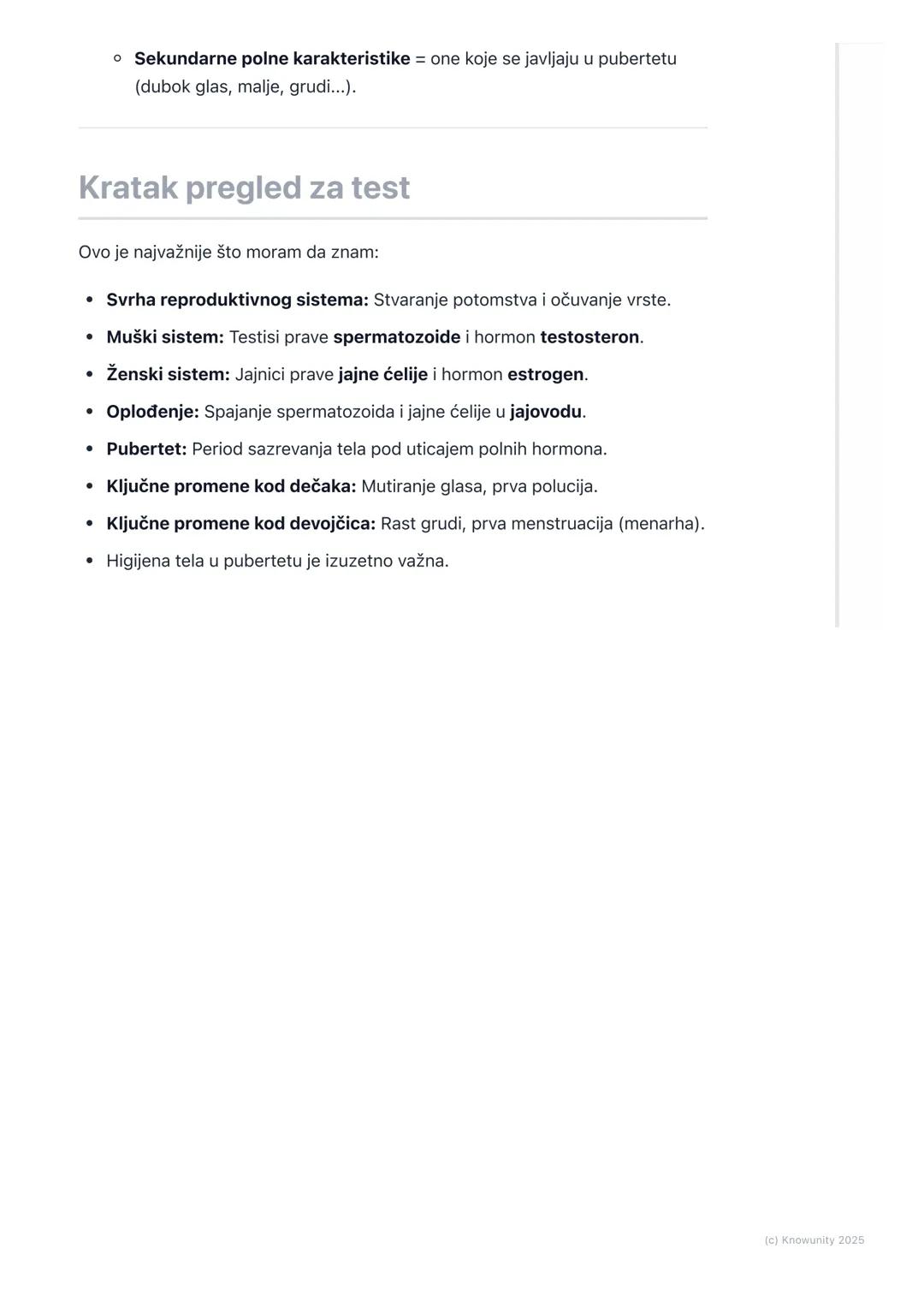 # Reproduktivni sistem i
pubertet

Uvod u reproduktivni sistem i pubertet

Razmnožavanje je jedna od najvažnijih odlika svih živih bića. To 